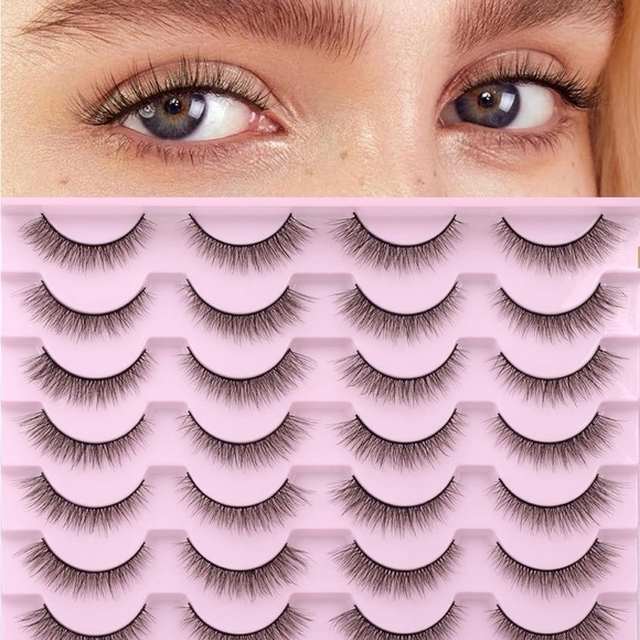 Black Natural False Lashes Set 10mm - Picture 1 of 5